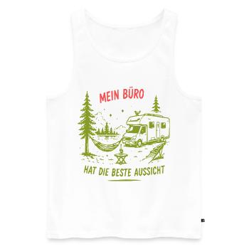 Mein Büro mit der besten Aussicht - Männer Premium Bio Tank Top - Weiß - Vorne - Michal (187cm)