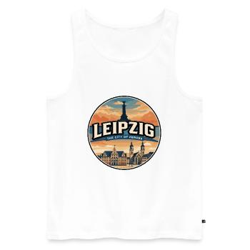 Retro Leipzig Old Town Hall Badge - Men's Premium Organic Tank Top - white - Front - Michal (187cm)