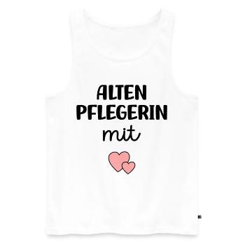 Altenpflegerin mit Herz - Männer Premium Bio Tank Top - Weiß - Vorne - Michal (187cm)