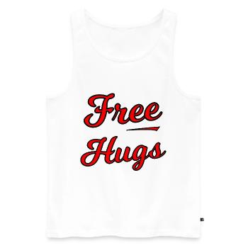 Scénario de Free Hugs sur Black - Débardeur bio Premium Homme - blanc - Devant - Michal (187cm)