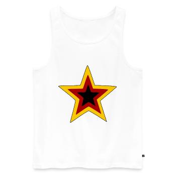 Logo de l’étoile rétro allemande - Débardeur bio Premium Homme - blanc - Devant - Michal (187cm)