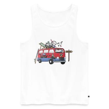 Dänemark Camper Motiv Vanlife Camping Urlaub - Männer Premium Bio Tank Top - Weiß - Vorne - Michal (187cm)
