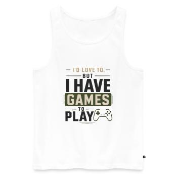 I'd love it, but I have games to play - Men's Premium Organic Tank Top - white - Front - Michal (187cm)