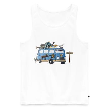Sweden Camper Motif Vanlife Camping Holiday - Men's Premium Organic Tank Top - white - Front - Michal (187cm)