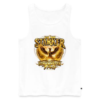 Phönix - Ich bin Stärker als mein Schlimmster TAG - Männer Premium Bio Tank Top - Weiß - Vorne - Michal (187cm)