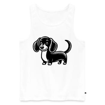 Dachshund - Men's Premium Organic Tank Top - white - Front - Michal (187cm)
