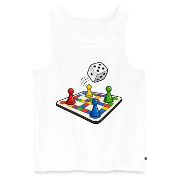 Happy Board und Cube - Männer Premium Bio Tank Top - Weiß - Vorne - Michal (187cm)