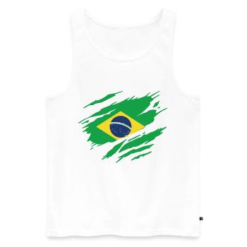 Brazil Brazilian Flag - Men's Premium Organic Tank Top - white - Front - Michal (187cm)