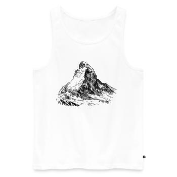 Silhouette du Cervin | Sommet alpin légendaire - Débardeur bio Premium Homme - blanc - Devant - Michal (187cm)