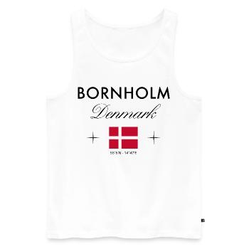 Bornholm, Danemark, Coordonnées Souvenir de voyage - Débardeur bio Premium Homme - blanc - Devant - Michal (187cm)