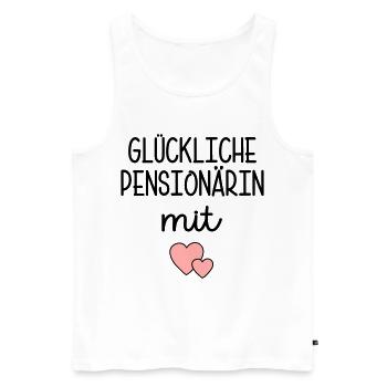 Herz - Glückliche Pensionärin - Männer Premium Bio Tank Top - Weiß - Vorne - Michal (187cm)