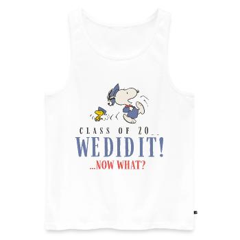 Peanuts Schulabschluss We Dit It & Snoopy - Männer Premium Bio Tank Top - Weiß - Vorne - Michal (187cm)