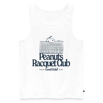 Peanuts Racquet Club Mtit Snoopy Dunkel - Männer Premium Bio Tank Top - Weiß - Vorne - Michal (187cm)