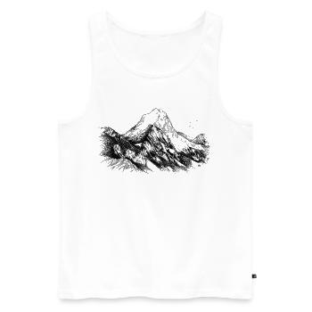 Lugau Silhouette | Matterhorn of Styria | - Men's Premium Organic Tank Top - white - Front - Michal (187cm)