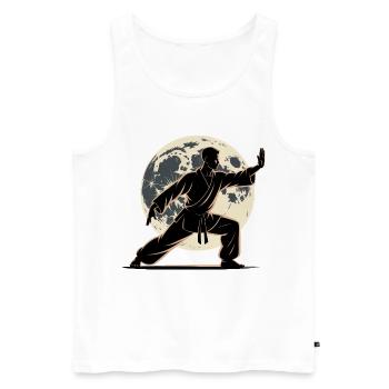 Tai Chi Zen Meditation – Chi Qigong Training - Men's Premium Organic Tank Top - white - Front - Michal (187cm)