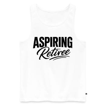 Aspiring Retiree - Men's Premium Organic Tank Top - white - Front - Michal (187cm)