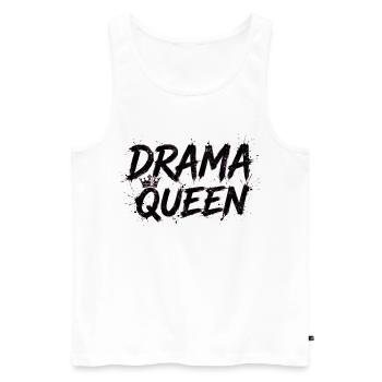 Drama Queen with Crown - Men's Premium Organic Tank Top - white - Front - Michal (187cm)