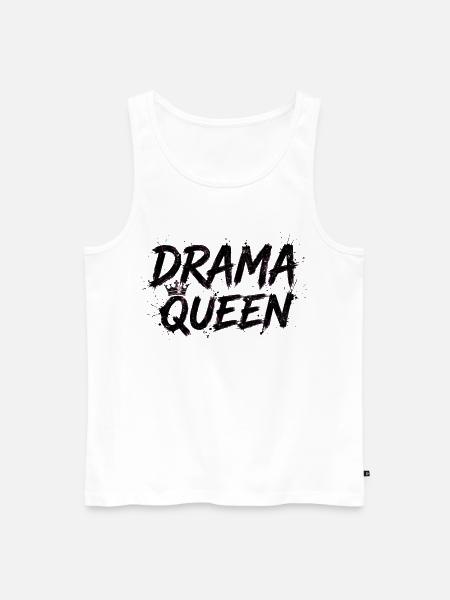 Drama Queen with Crown - Men's Premium Organic Tank Top - white