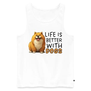 La vie est meilleure avec les chiens Pembroke Welsh Corgi - Débardeur bio Premium Homme - blanc - Devant - Michal (187cm)