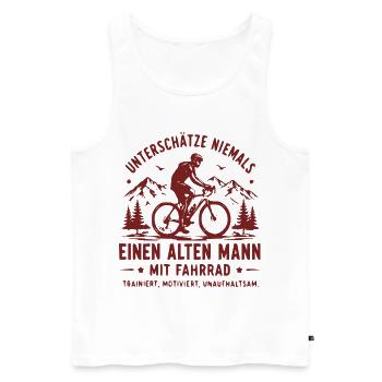 Alpenradfahrer Nie Unterschätzen - Männer Premium Bio Tank Top - Weiß - Vorne - Michal (187cm)