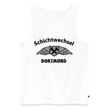 Hammerflügel Dortmund Wappen Emblem - Männer Premium Bio Tank Top - Weiß - Vorne - Michal (187cm)