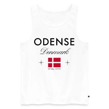 Odense Danemark Coordonnées Souvenir de voyage - Débardeur bio Premium Homme - blanc - Devant - Michal (187cm)