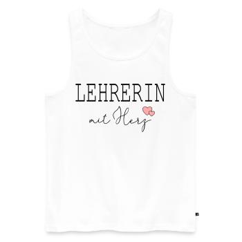 Lehrerin mit Herz - Männer Premium Bio Tank Top - Weiß - Vorne - Michal (187cm)