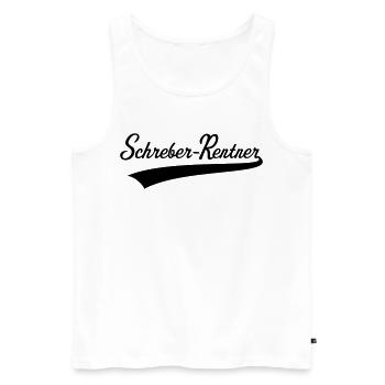Schreber-Rentner (Rentner / Schrebergärtner / B) - Männer Premium Bio Tank Top - Weiß - Vorne - Michal (187cm)