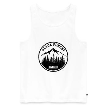 Schwarzwald Badge | Black Forest Vintage - Männer Premium Bio Tank Top - Weiß - Vorne - Michal (187cm)