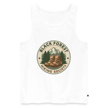 Black Forest Hiking Society | Vintage Badge - Men's Premium Organic Tank Top - white - Front - Michal (187cm)