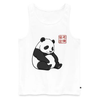 Panda endormi Cadeau adorable d’animaux paresseux - Débardeur bio Premium Homme - blanc - Devant - Michal (187cm)