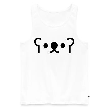 Kuma Bear ʕ•ᴥ•ʔ Cute Bear Emoticon - Men's Premium Organic Tank Top - white - Front - Michal (187cm)