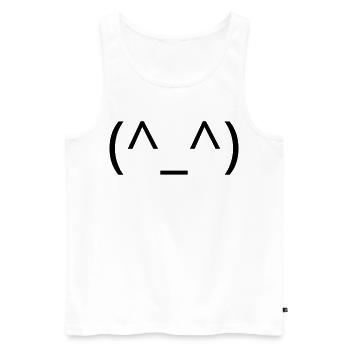 Joyeux Classique du Sourire des Émoticônes (^_^) - Débardeur bio Premium Homme - blanc - Devant - Michal (187cm)