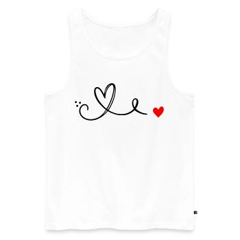 Ligne Herz Schnoerkel - Débardeur bio Premium Homme - blanc - Devant - Michal (187cm)