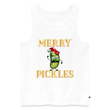 Pickles Merry Christmas - Men's Premium Organic Tank Top - white - Front - Michal (187cm)