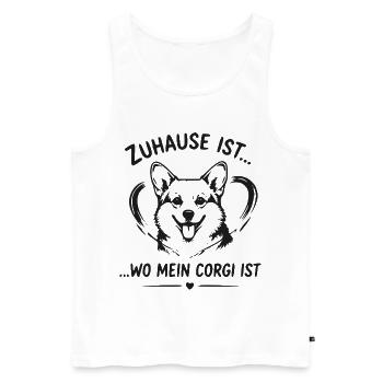 Zuhause ist Wo mein Corgi ist - Männer Premium Bio Tank Top - Weiß - Vorne - Michal (187cm)