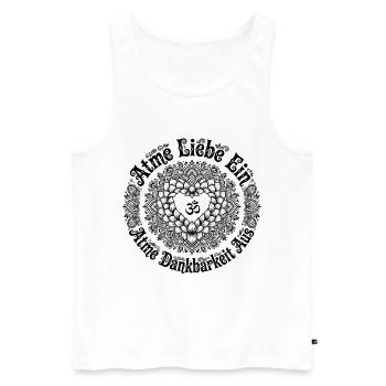 Atme Liebe Ein Atme Dankbarkeit Aus - Lotus Herz  - Men's Premium Organic Tank Top - white - Front - Michal (187cm)