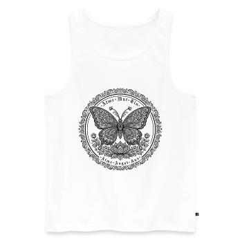 Atme Mut Ein Atme Angst Aus -Mandala Schmetterling - Men's Premium Organic Tank Top - white - Front - Michal (187cm)