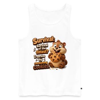 Cookie Hero: Surviving with Cookies - Men's Premium Organic Tank Top - white - Front - Michal (187cm)