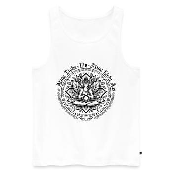 Inspirez l’amour, expirez la lumière - Namasté Lotus Yoga - Débardeur bio Premium Homme - blanc - Devant - Michal (187cm)