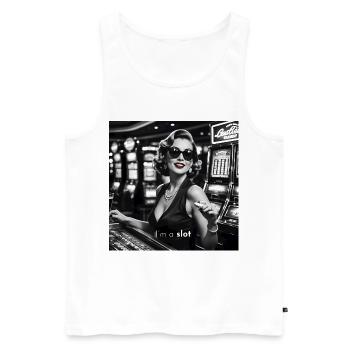 ImaSlot - Débardeur bio Premium Homme - blanc - Devant - Michal (187cm)