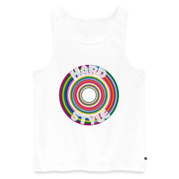 Rainbow Ring Hard Style - Men's Premium Organic Tank Top - white - Front - Michal (187cm)