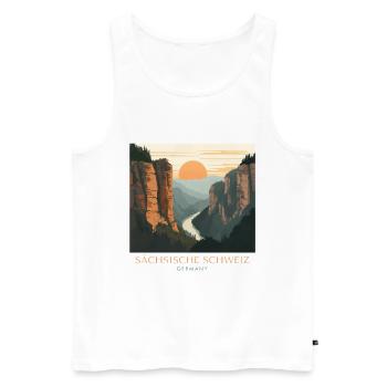 Saxon Switzerland | Vintage National Park - Men's Premium Organic Tank Top - white - Front - Michal (187cm)