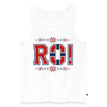 RO! Norway 2026 Embroidery - Men's Premium Organic Tank Top - white - Front - Michal (187cm)