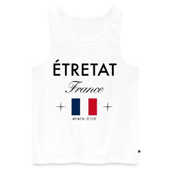 Etretat France Coordine Souvenir de voyage - Débardeur bio Premium Homme - blanc - Devant - Michal (187cm)