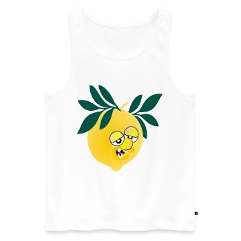 Müde Zitrone - Männer Premium Bio Tank Top - Weiß - Vorne - Michal (187cm)