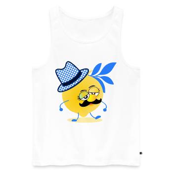 Bavaria Lemon Mustache - Men's Premium Organic Tank Top - white - Front - Michal (187cm)