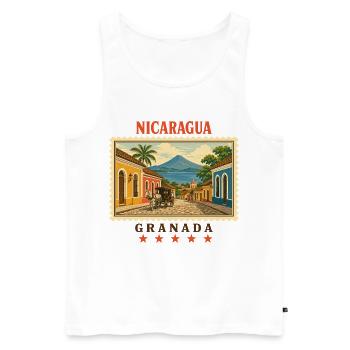 Nicaragua Granada Vintage Reisemarke - Männer Premium Bio Tank Top - Weiß - Vorne - Michal (187cm)