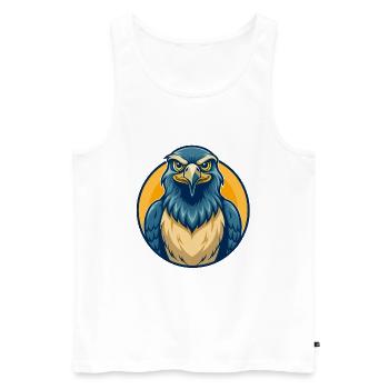 Falcon Kawaii Maskottchen-Cartoon-Clipart-Logo - Männer Premium Bio Tank Top - Weiß - Vorne - Michal (187cm)