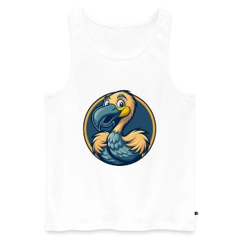 Flamingo Kawaii Mascot Cartoon Clipart Logo Badge - Men's Premium Organic Tank Top - white - Front - Michal (187cm)